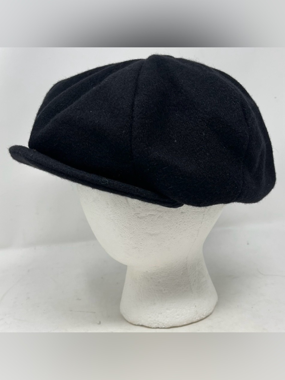 Capas Headwear N.Y. Black Wool Hat Newsboy Cap Made in USA Size X-Large